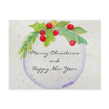 Carte postale de l'ornement de Noël