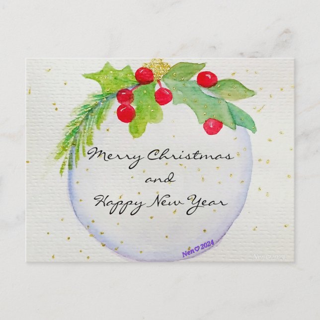 Carte postale de l'ornement de Noël (Devant)