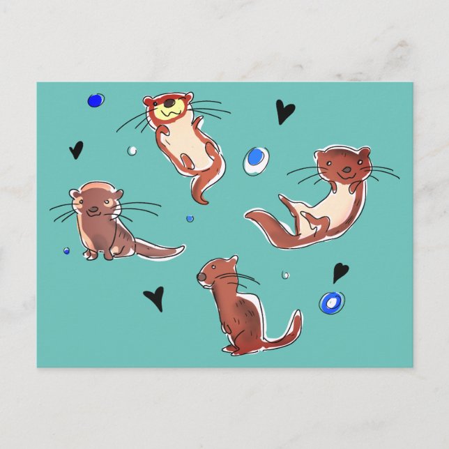 Carte postale de loutre (Devant)