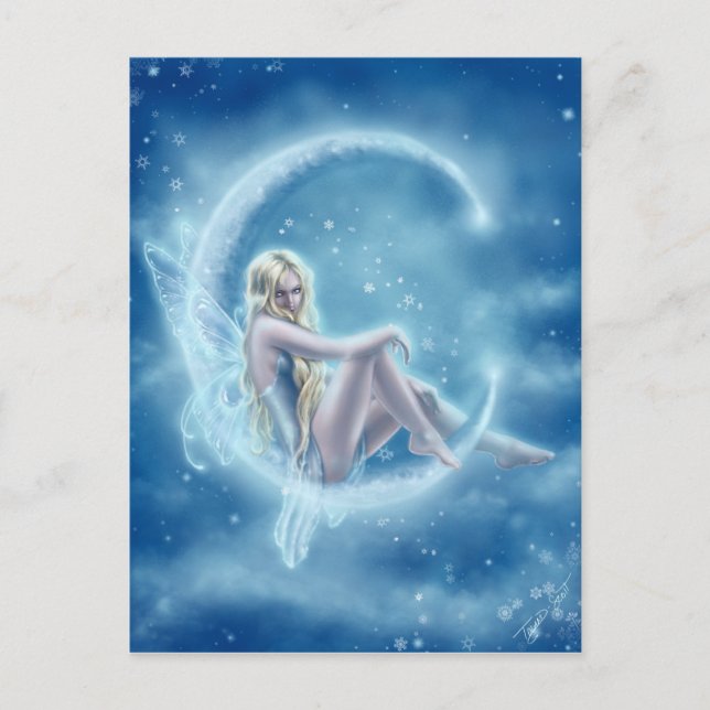 Carte postale de lune d'hiver (Devant)