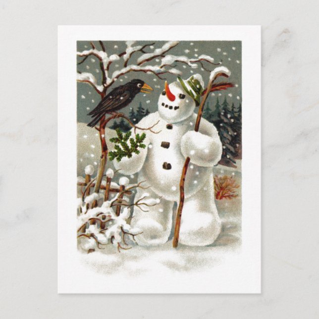Carte postale de M. Bonhomme de neige et M. Corbea (Devant)