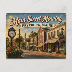 Carte postale de Main Street Morning Fryeburg Main