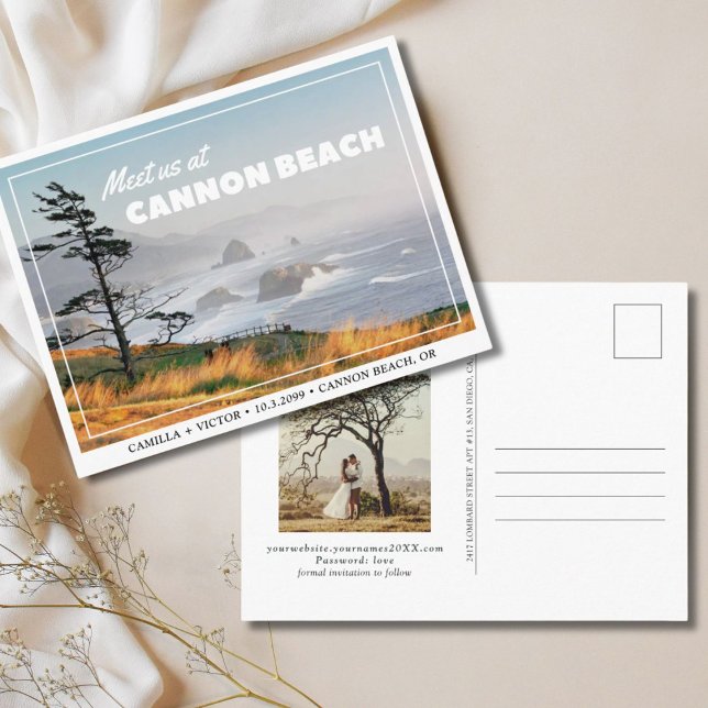 Carte postale de mariage à Cannon Beach pour annon (Cannon Beach
)