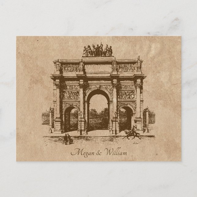 Carte postale de mariage d'architecture historique (Devant)