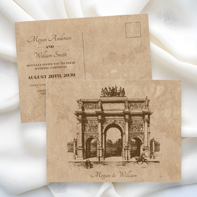 Carte postale de mariage d'architecture historique (Créateur téléchargé)