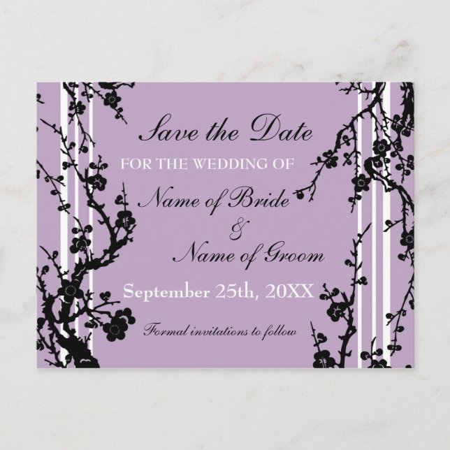 Carte postale de mariage Fleurs Violettes pour ann (Devant)