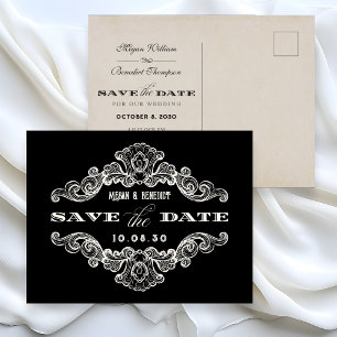 Carte postale de mariage gothique calligraphique v