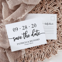 Carte postale de mariage minimaliste moderne "Save