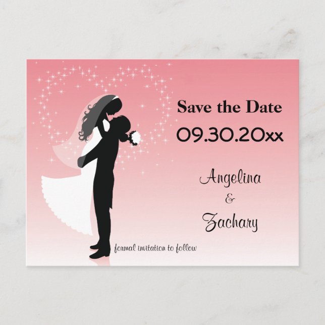 Carte postale de mariage "Pink Ombre Save The Date (Devant)
