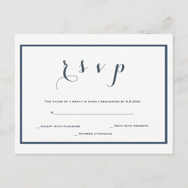 Carte postale de mariage rsvp (Devant)