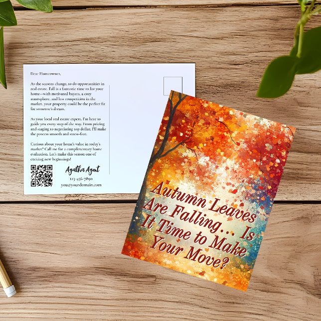 Carte postale de marketing immobilier Automne Fall (Créateur téléchargé)
