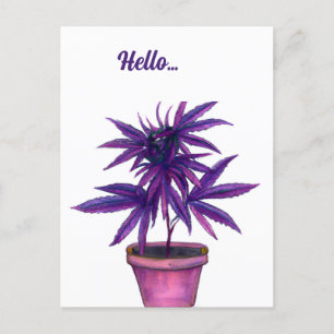 Carte postale de mauvaises herbes violettes