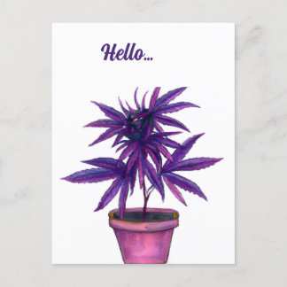 Carte postale de mauvaises herbes violettes