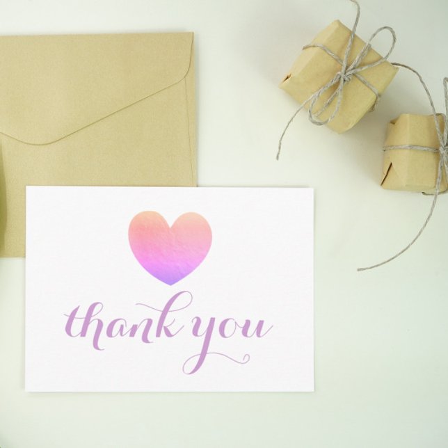 Carte postale de Merci de coeur de couleur violet  (Créateur téléchargé)