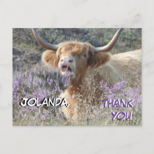 Carte postale de Merci de la vache mignonne
