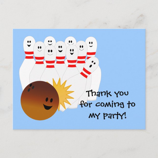Carte postale de Merci de partie de bowling (Devant)