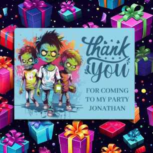 carte postale de MERCI Halloween pour garçon sur l