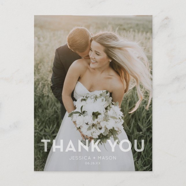 Carte postale de Merci Mariage de superposition mo (Devant)