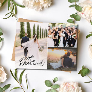 Carte postale de Merci photo de Mariage marié