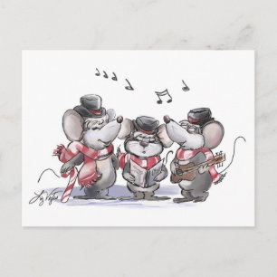 Carte postale de Mic, Mac & Moe chantant Noël