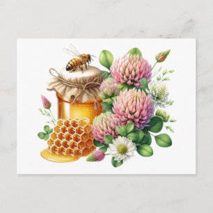 Carte postale de miel de couverture rouge