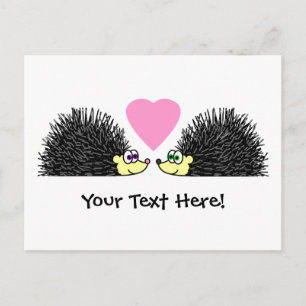 Carte Postale De Mignons Hérisson En Amour