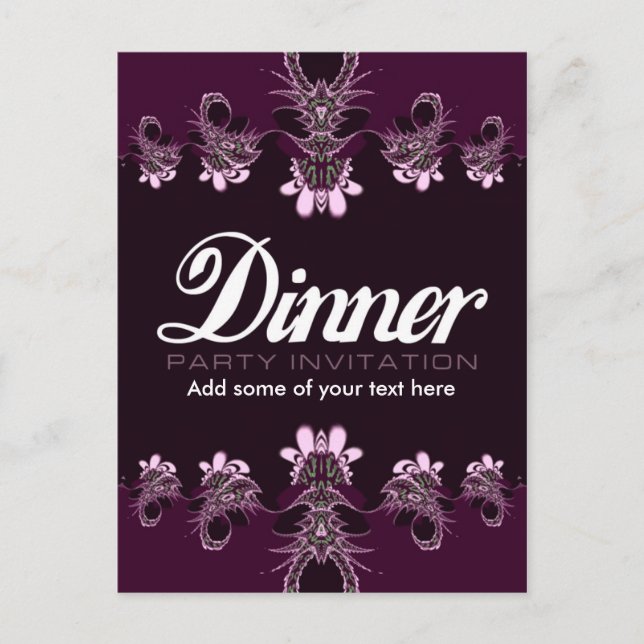 Carte postale de modèle d'invitation à dîner (Devant)