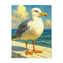 Carte postale de mouette | Art d'oiseau de plage c
