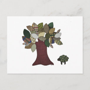 Carte postale de mouton et d'arbre
