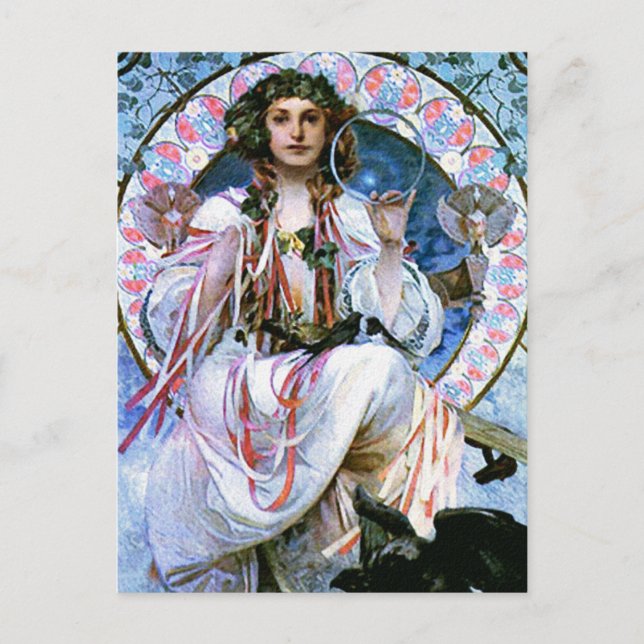 Carte postale de Mucha : Alphonse Mucha - Slavia (Devant)
