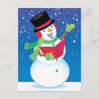 Carte postale de musique de chant de Noël de