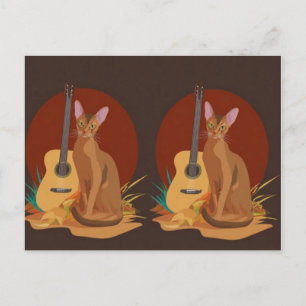 Carte postale de musique folklorique féline