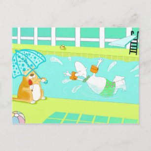 Carte postale de natation intérieure amusante