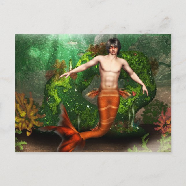 Carte postale de natation Merman (Devant)