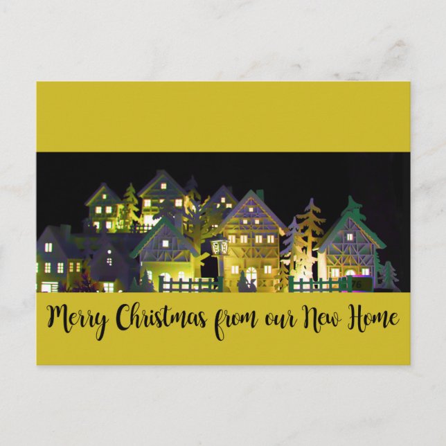 Carte Postale De New Home Maisons de Noël illuminées (Devant)