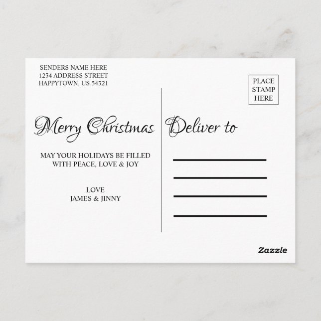 Carte postale de Noël (Dos)