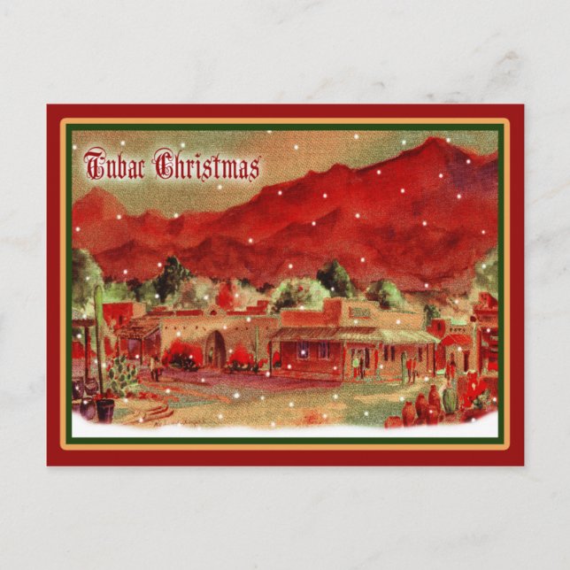 Carte postale de Noël à l'ancienne Tubac (Devant)