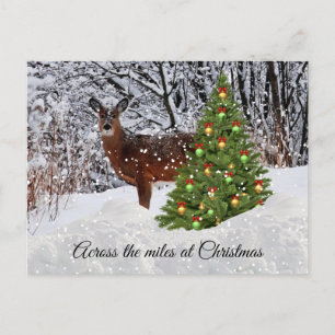 Carte postale de Noël à travers les Miles Deer Sno
