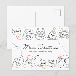 Carte postale de Noël Amoureux des chats