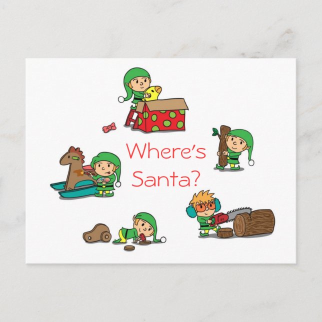 Carte postale de Noël amusante Père Noël avec des  (Devant)