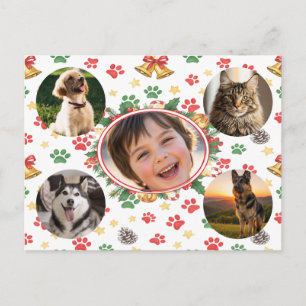 Carte postale de Noël avec photos personnalisées p