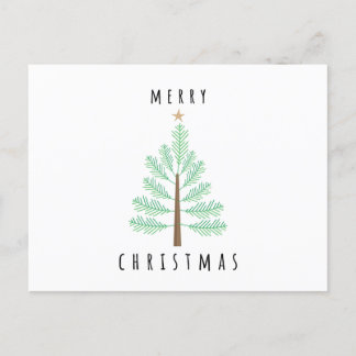 Carte postale de Noël avec sapin et décorations