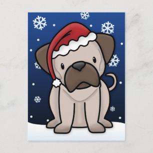 Carte postale de Noël Carlin Kawaii