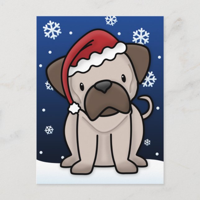 Carte postale de Noël Carlin Kawaii (Devant)