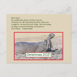 CARTE POSTALE DE NOËL "CE QUE JE VEUX POUR NOËL