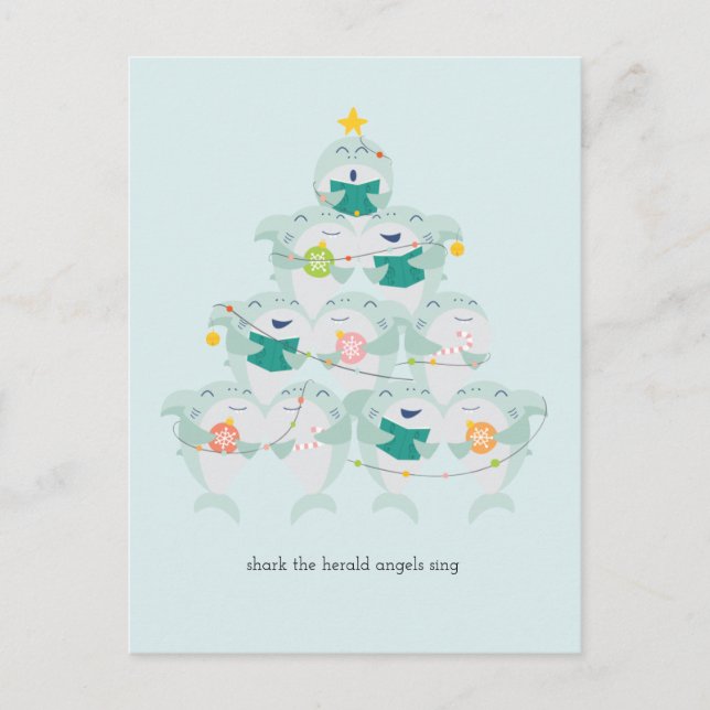 Carte postale de Noël Choir Shark (Devant)