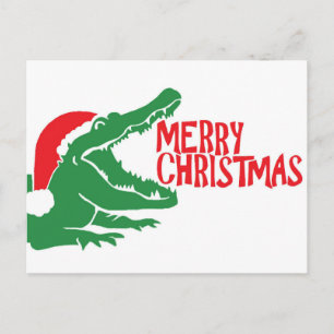 Carte postale de Noël d'Alligator