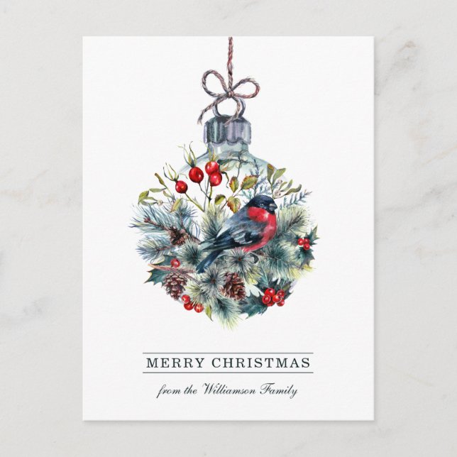 Carte postale de Noël de boule en verre de (Devant)
