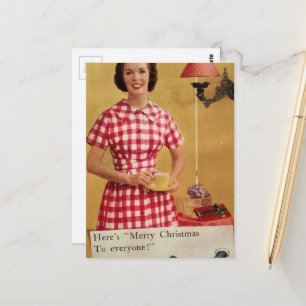 Carte postale de Noël de dame en collage des année