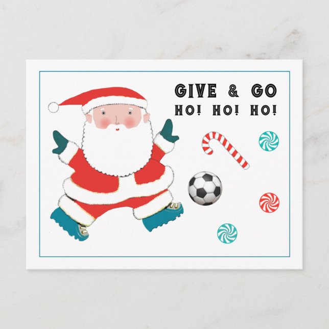 Carte postale de Noël de football (Devant)